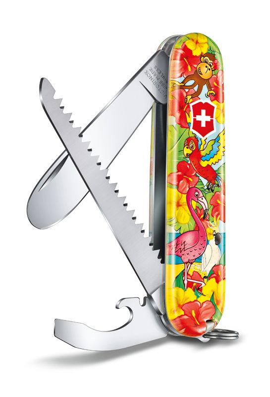 Набор для детей Victorinox Попугай, 9 функций, шнурок на шею, книга-раскраска