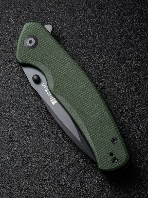 Складной нож Sencut Slashkin, сталь D2, рукоять canvas micarta, black/green