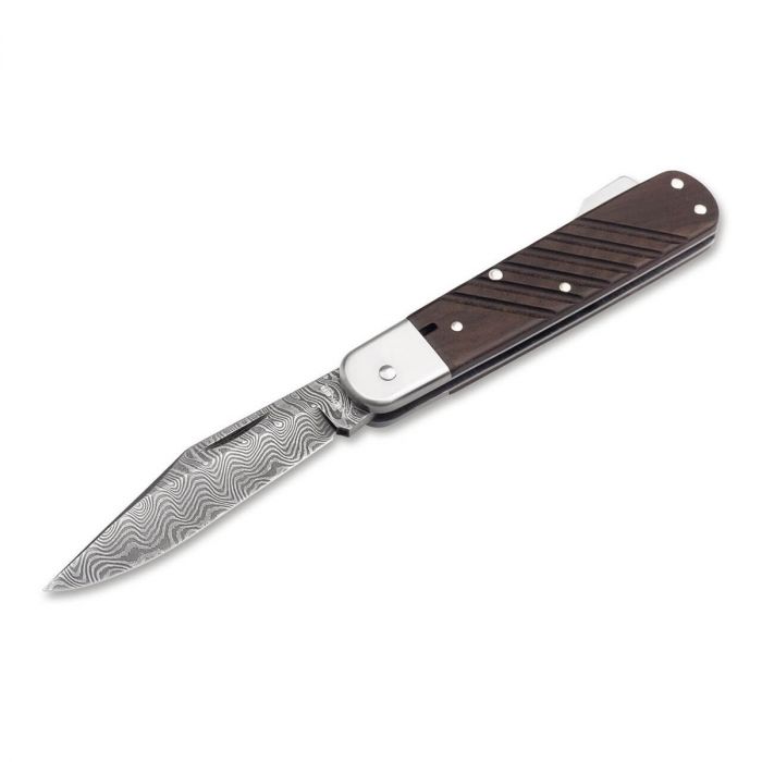 Складной нож Boker 98K Damast, сталь дамаск, рукоять орех