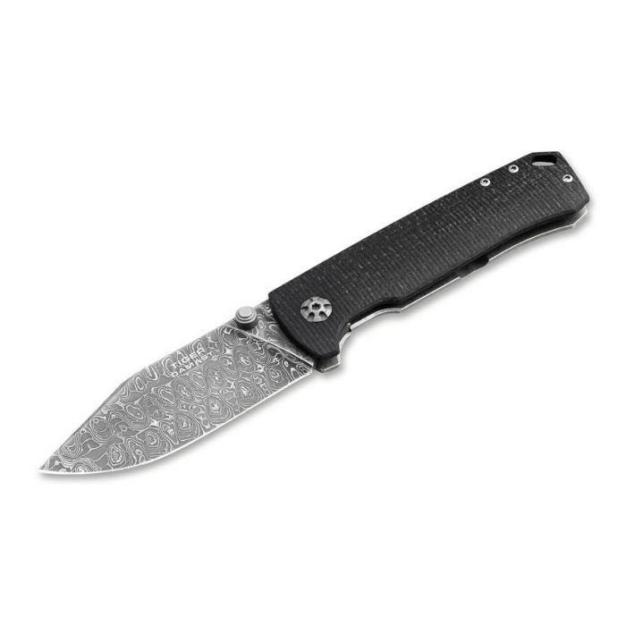 Складной нож Boker Tiger-Damascus, сталь Damascus, рукоять микарта/сталь