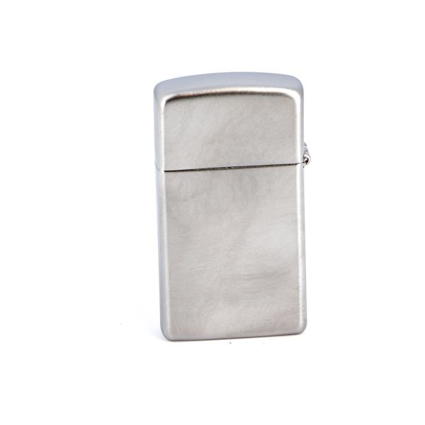 Зажигалка ZIPPO Slim® с покрытием Satin Chrome™, латунь/сталь, серебристая, матовая, 30х10x55 мм