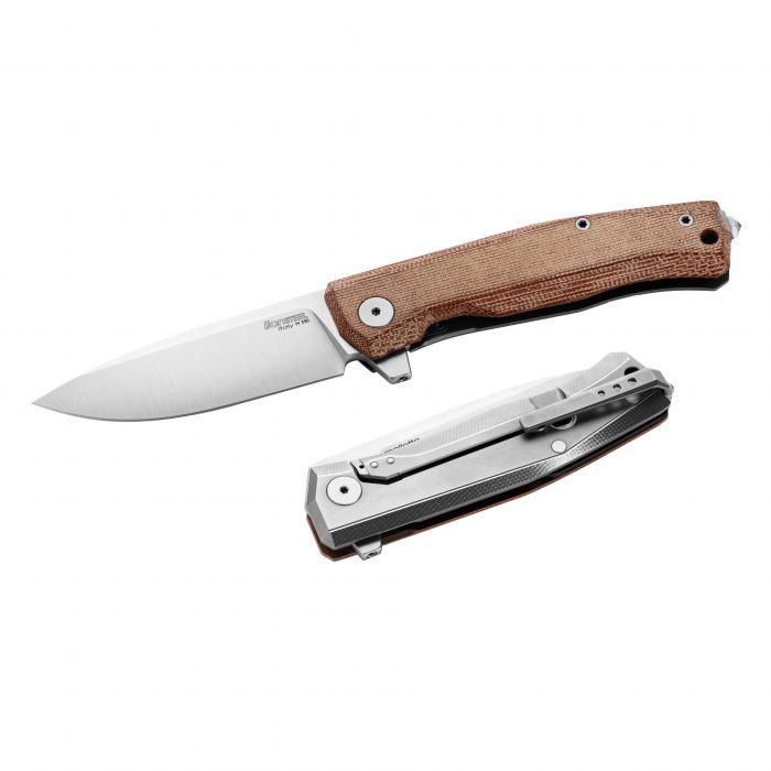 Складной нож LionSteel MT01 CVN, сталь M390, рукоять Natural canvas micarta