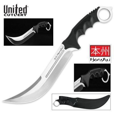 Нож Honshu Aizu Ring Fighter, United Cutlery, UC3010, сталь 7Cr17MoV, рукоять пластик, чёрный