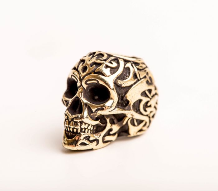 Бусина Triball Skull, мельхиор