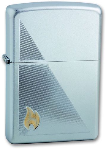 Зажигалка ZIPPO Zippo Flame Satin Chrome, латунь с ник.-хром. покрыт., серебр., матовая, 36х56х12 мм