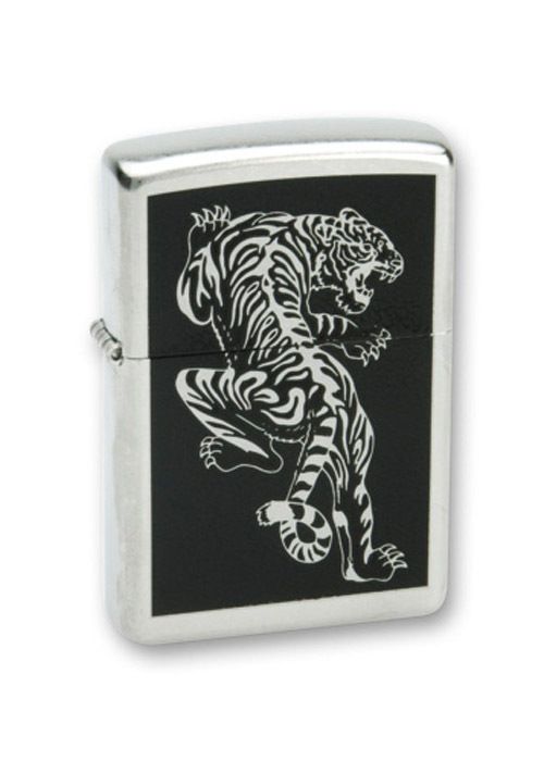 Зажигалка ZIPPO Tigre Satin Chrome, латунь с ник.-хром. покрыт., серебр., матовая, 36х56х12 мм