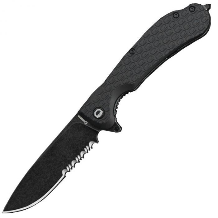 Складной нож Daggerr Wocket All Black Serrated, сталь 8Cr14MoV, рукоять FRN