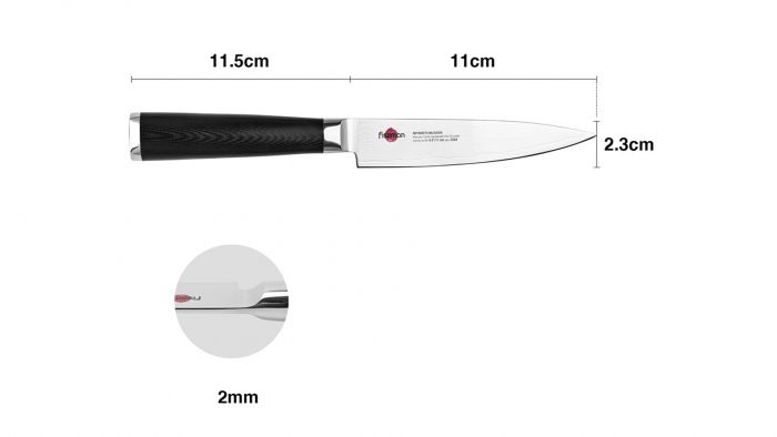 Нож кухонный Fissman универсальный Kensei Musashi 11см, сталь DAMASCUS