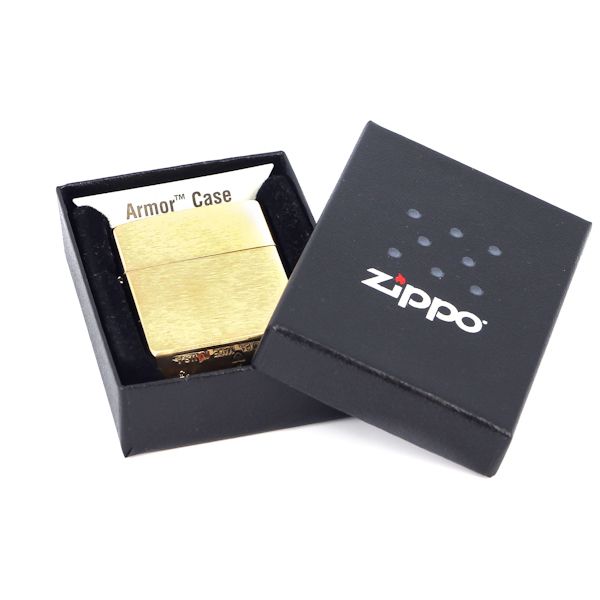 Зажигалка ZIPPO Armor™, латунь с покрытием Brushed Brass, золотистый, матовая, 36х56х12 мм