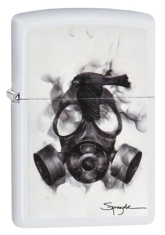 Зажигалка ZIPPO Spazuk с покрытием White Matte, латунь/сталь, белая