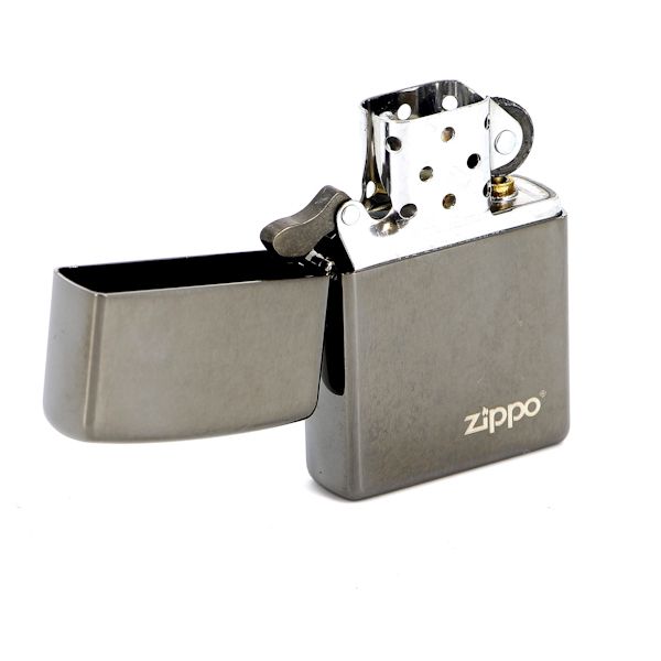 Зажигалка ZIPPO Classic с покрытием Black Ice®, латунь/сталь, чёрная, глянцевая, 36х12х56 мм