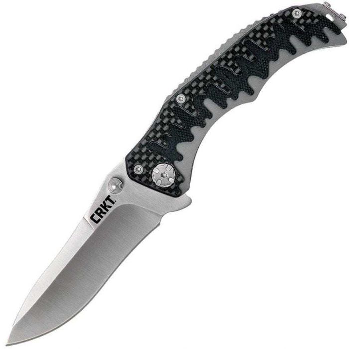 Полуавтоматический складной нож Drip Tighe, CRKT 1190, сталь 8Cr13MoV Satin, рукоять carbon fiber/G10