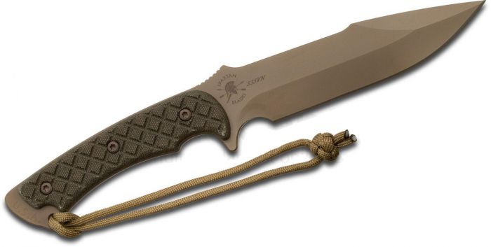 Нож с фиксированным клинком Spartan Blades Horkos, сталь CPM-S35VN Flat Dark Earth, рукоять зеленая микарта, чехол мельтикам