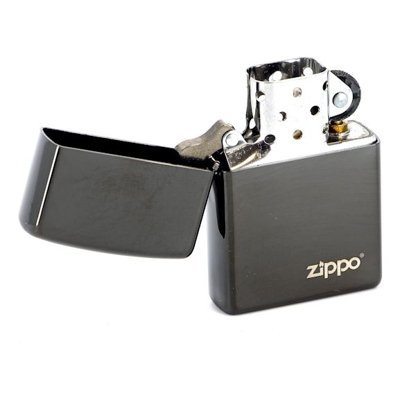 Зажигалка ZIPPO ZL Ebony, латунь с никеле-хромовым покрытием, черный, глянцевая, 36х56х12 мм