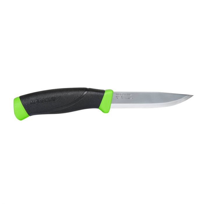 Нож с фиксированным лезвием Morakniv Companion Green, сталь Sandvik 12C27, рукоять пластик/резина, зеленый