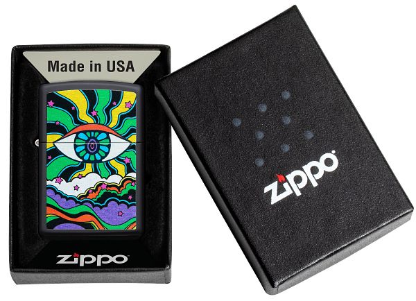 Зажигалка ZIPPO Design с покрытием Black Matte, латунь/сталь