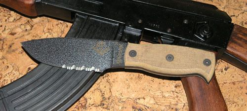 Нож с фиксированным клинком Ontario "Afhgan - Tan Micarta", серрейтор