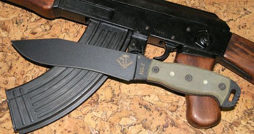 Нож с фиксированным клинком Ontario "NS-7 black micarta", фосфорные доты