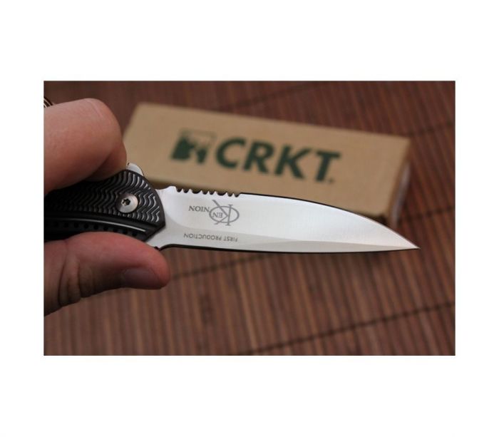 Складной нож CRKT Ripple Charcoal Combo, сталь Acuto 440, рукоять нержавеющая сталь 420J2