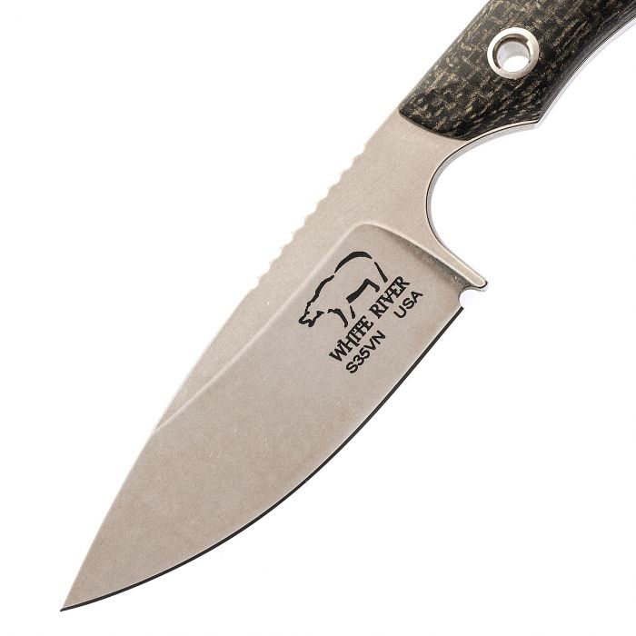 Нож White River M1 Caper StoneWash, сталь CPM S35VN, рукоять черная микарта