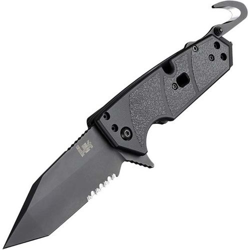 Складной нож Hogue Elishewitz Karma Tanto, клинок черный, сталь 154CM, рукоять черный G10