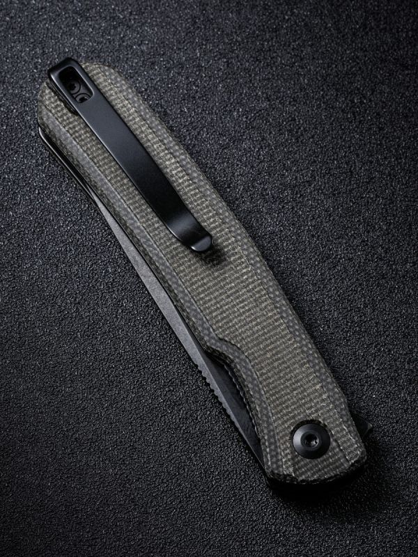 Складной нож Sencut Scitus, сталь D2, рукоять canvas micarta, black/dark green