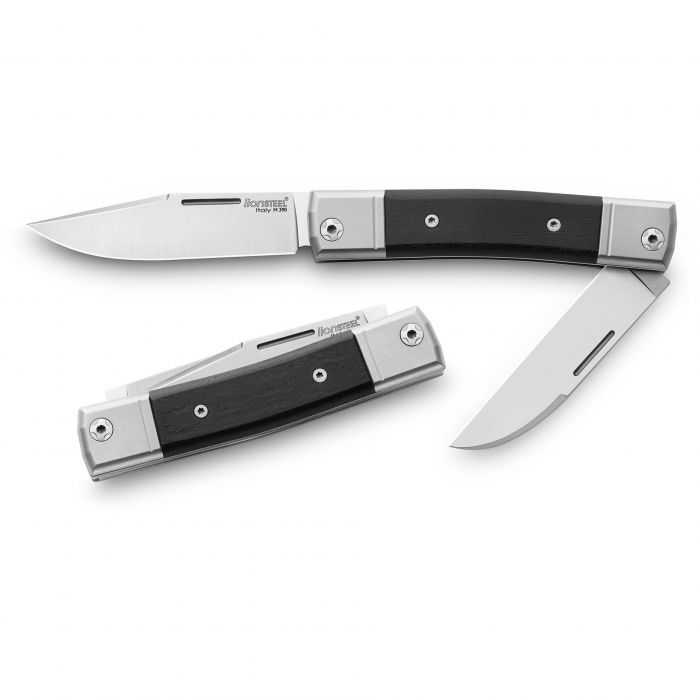 Складной нож LionSteel BestMan Two blades, сталь M390, рукоять Ebony