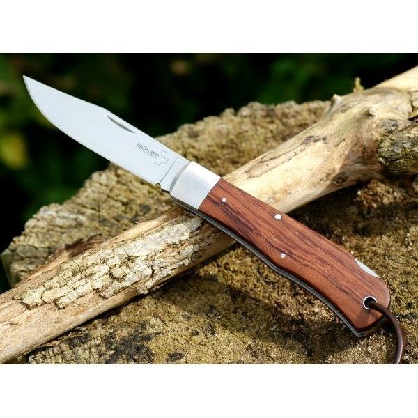 Нож складной Lockback Bubinga - Boker 01BO185, сталь 440C Satin Plain, рукоять дерево бубинго