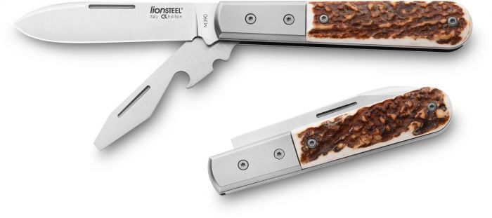 Складной нож-мультитул LionSteel Barlow Roundhead, сталь M390, рукоять рог