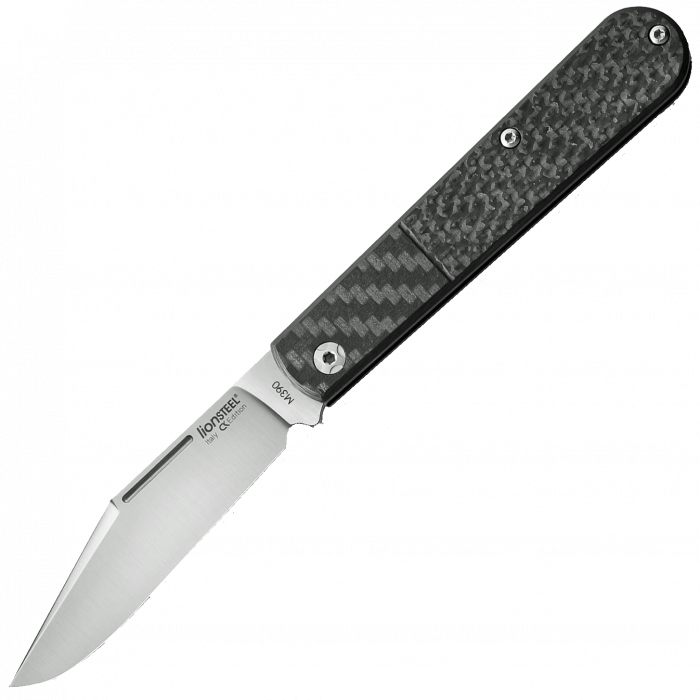 Складной нож LionSteel Barlow Shuffler, сталь M390, рукоять карбон