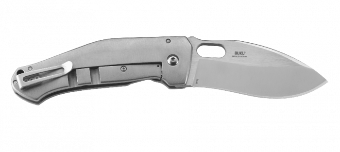 Складной нож Lucas Burnley Design Buku™, CRKT 2460, сталь 8Cr13MOV Nepalese - style Kukri Blade, рукоять нержавеющая сталь