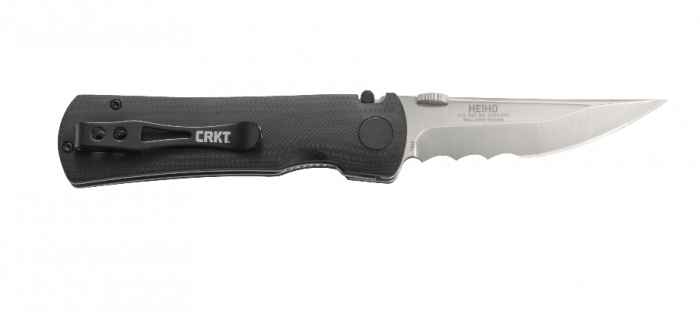 Полуавтоматический складной нож HEIHO Veff Serrations™, CRKT 2901, сталь 8Cr14MoV Satin, рукоять стеклотекстолит G10, полусеррейтор