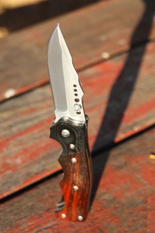 Полуавтоматический складной нож Natural 2 - Cocobolo with G10 Bolster, CRKT 7080W, сталь 8Cr13MOV, рукоять дерево кокоболо