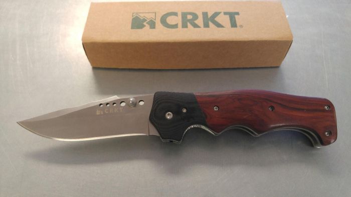 Полуавтоматический складной нож Natural 2 - Cocobolo with G10 Bolster, CRKT 7080W, сталь 8Cr13MOV, рукоять дерево кокоболо