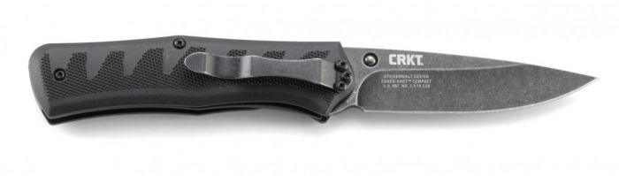 Полуавтоматический складной нож Ruger® Knives Crack-Shot™ Compact, Ken Steigerwalt Design, лезвие Blackwashed Plain 8Cr13MOV, рукоять термопластик/резина