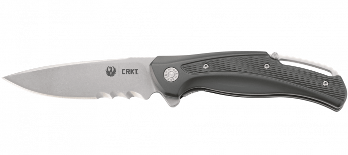 Складной нож CRKT R2402 Ruger Knives Windage™ With Veff Serrations™, сталь 8Cr13MoV Stonewashed Combo Blade, рукоять алюминий