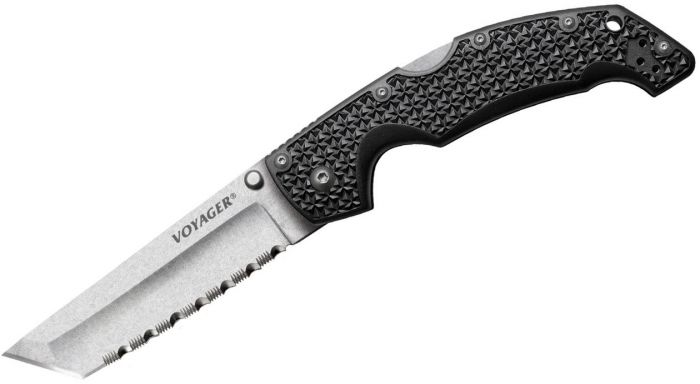 Складной нож Cold Steel Voyager Large Tanto 4 Point Serrated Edge 29ATS, сталь Aus 10A серрейтор, рукоять пластик