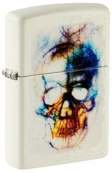 Зажигалка ZIPPO Skull Design с покрытием Glow In The Dark Green, латунь/сталь, белая