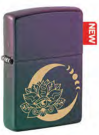 Зажигалка ZIPPO Lotus Moon с покрытием Iridescent, латунь/сталь, черная