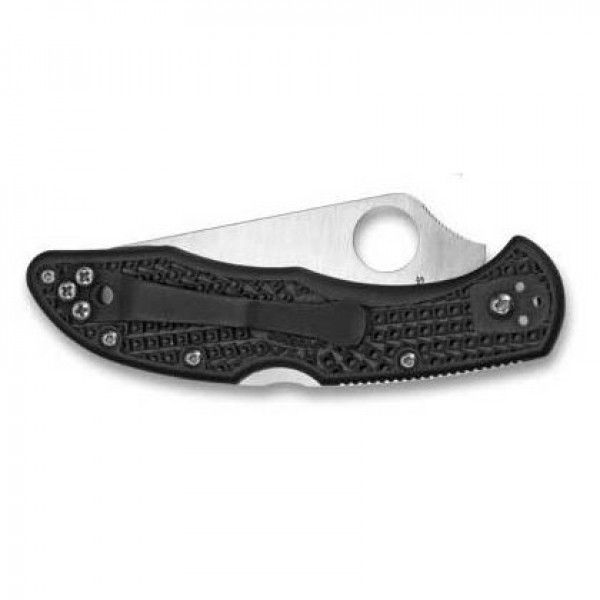 Складной нож Delica 4 - Spyderco 11PSBK, сталь VG-10 Satin Combo, рукоять термопластик FRN чёрный