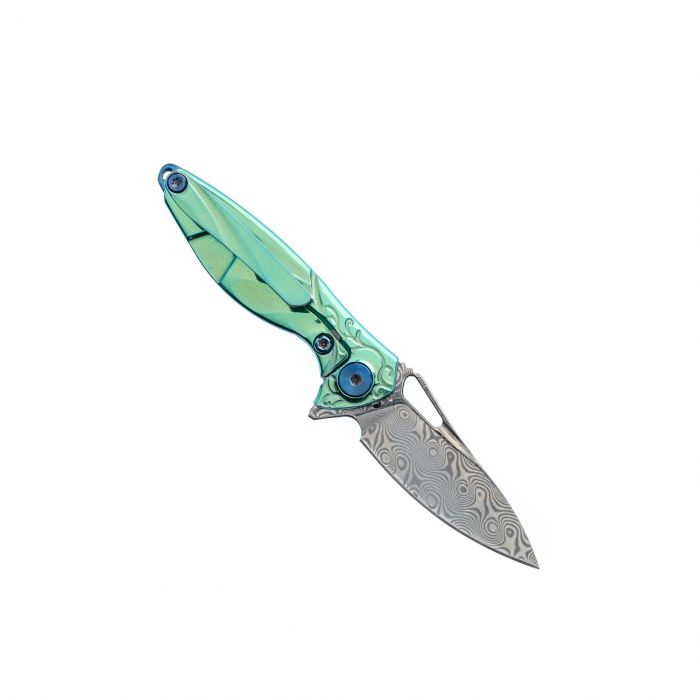 Нож складной Rike Mini Green, сталь Damasteel