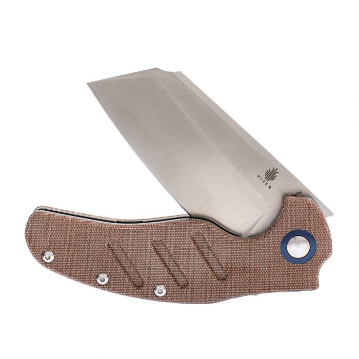 Складной нож Kizer C01C XL, сталь 154CM, рукоять Brown Micarta