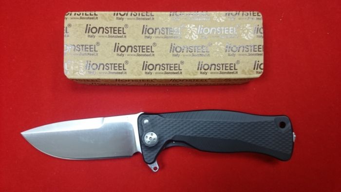 Нож складной LionSteel SR11A BS, сталь Uddeholm Sleipner®, рукоять алюминий (Black Solid® Aluminum)