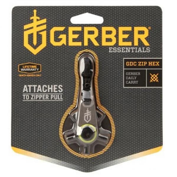 Брелок мультитул Gerber GDC Zip Hex, сталь 440C Dark Coated, рукоять нержавеющая сталь