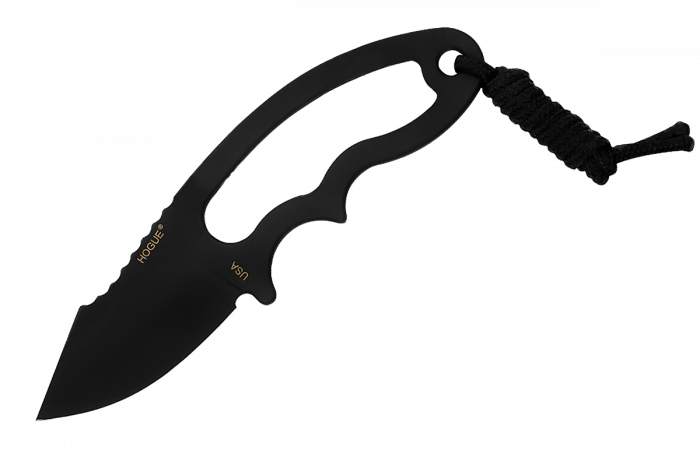 Нож с фиксированным клинком Hogue EX-F03 Neck Knife, сталь 154CM Black Ceracote, рукоять нержавеющая сталь