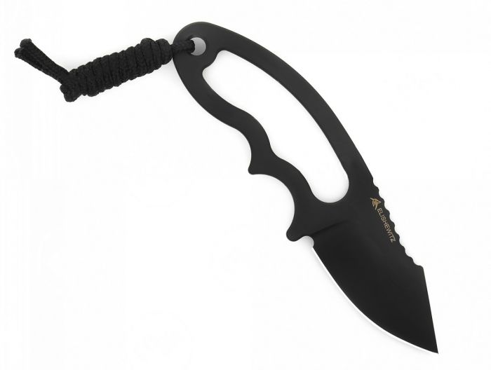 Нож с фиксированным клинком Hogue EX-F03 Neck Knife, сталь 154CM Black Ceracote, рукоять нержавеющая сталь