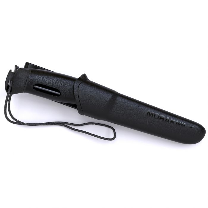 Нож с фиксированным лезвием Morakniv Companion Spark Black, сталь Sandvik 12C27, рукоять резина/пластик