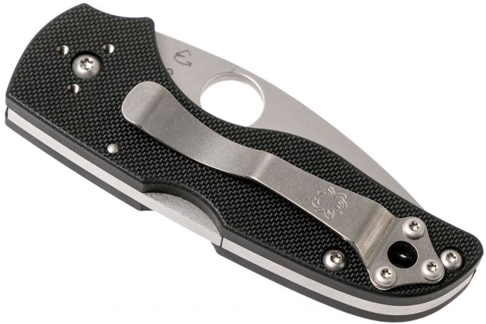 Нож складной Lil' Native MID - Spyderco 230MBGS, сталь Crucible CPM® S30V™ Satin Serrated, рукоять стеклотекстолит G10, чёрный