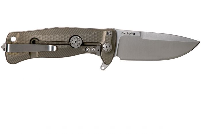 Нож складной LionSteel SR22 B (BRONZE) Mini, сталь Uddeholm Sleipner® Satin, рукоять титан по технологии Solid®, бронзовый