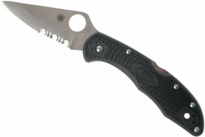 Складной нож Delica 4 - Spyderco 11PSBK, сталь VG-10 Satin Combo, рукоять термопластик FRN чёрный